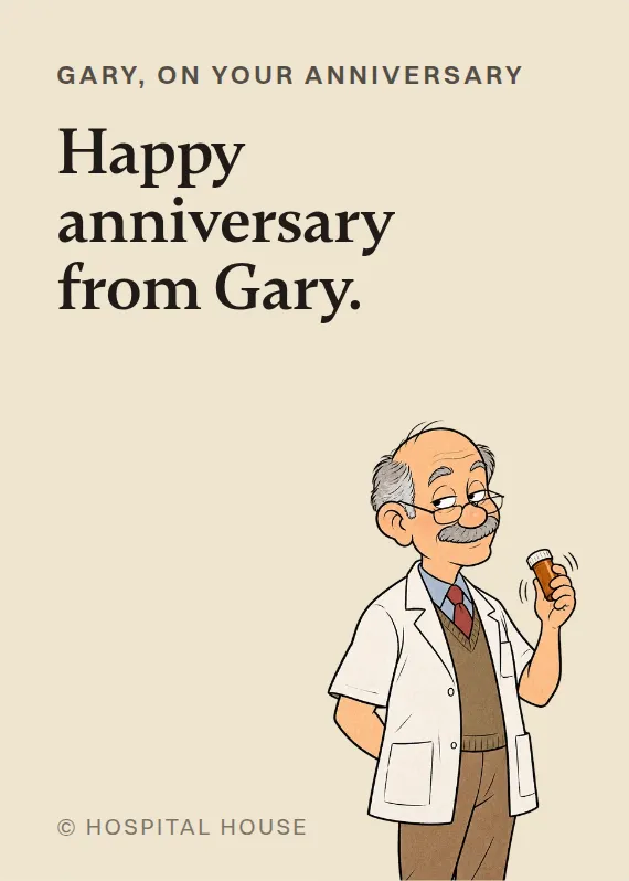 Gary anniversary card: Happy anniversary from Gary.