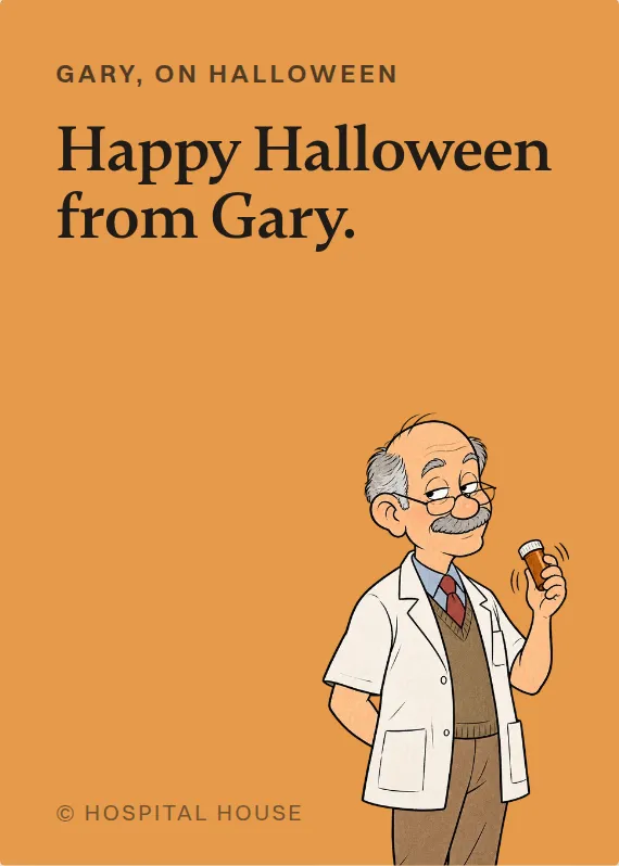 Gary halloween card: Happy Halloween from Gary.