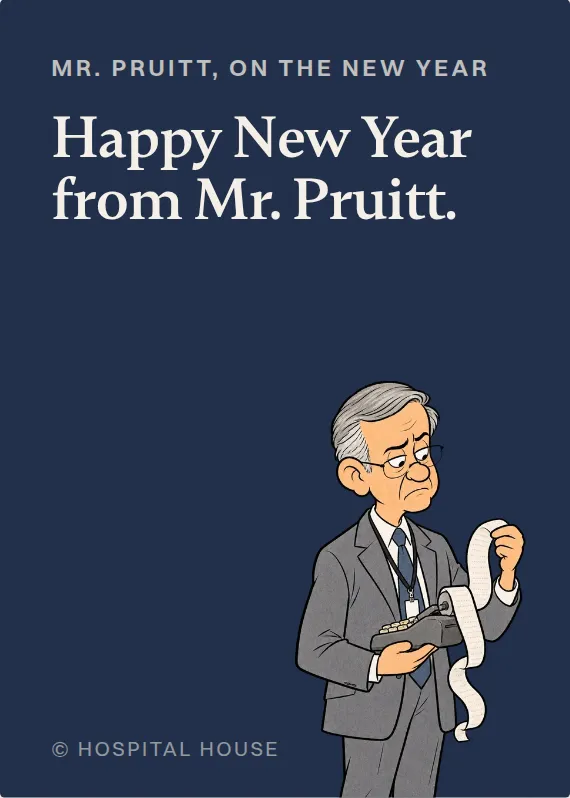 Mr. Pruitt new year’s day card: Happy New Year from Mr. Pruitt.
